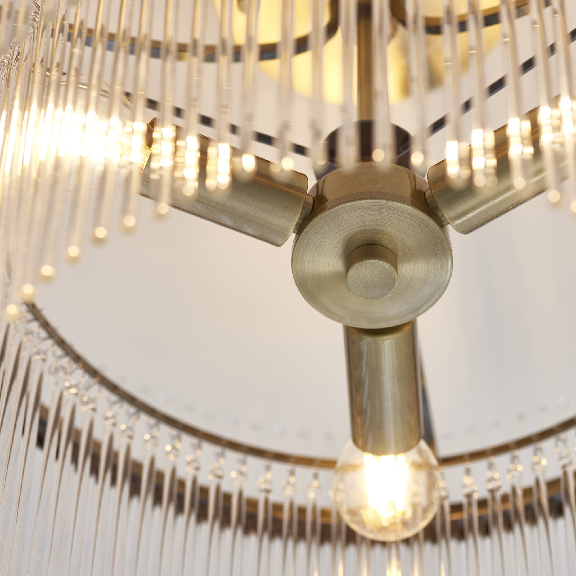 112575 Marietta 3 Light Semi Flush Antique Brass & Clear Glass