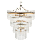 112576 Endon Marietta 16 Light Tiered Pendant — Antique Brass & Clear Glass