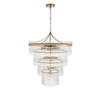 112576 Endon Marietta 16 Light Tiered Pendant — Antique Brass & Clear Glass
