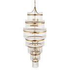 112793 Endon Marietta Grand 21 Light Tiered Pendant — Antique Brass & Clear Glass