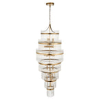 112793 Endon Marietta Grand 21 Light Tiered Pendant — Antique Brass & Clear Glass