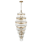112793 Endon Marietta Grand 21 Light Tiered Pendant — Antique Brass & Clear Glass