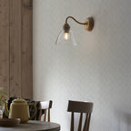 113371 Cotswold Wall Light Ash, Aged Brass & Clear Glass
