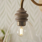 113371 Cotswold Wall Light Ash, Aged Brass & Clear Glass