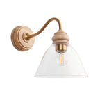 113371 Cotswold Wall Light Ash, Aged Brass & Clear Glass