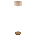 113461 Highclere Single Floor Lamp Brass & Natural Shade