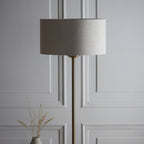 113461 Highclere Single Floor Lamp Brass & Natural Shade