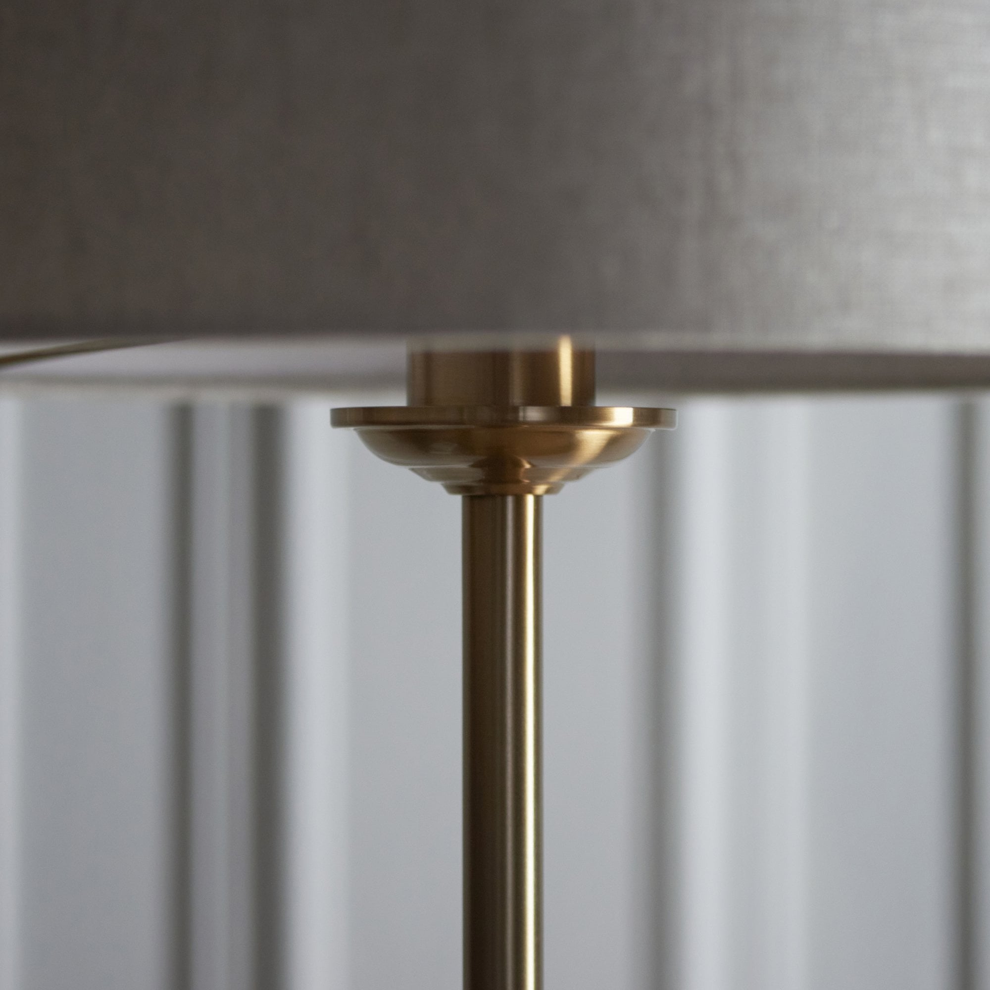 113461 Highclere Single Floor Lamp Brass & Natural Shade