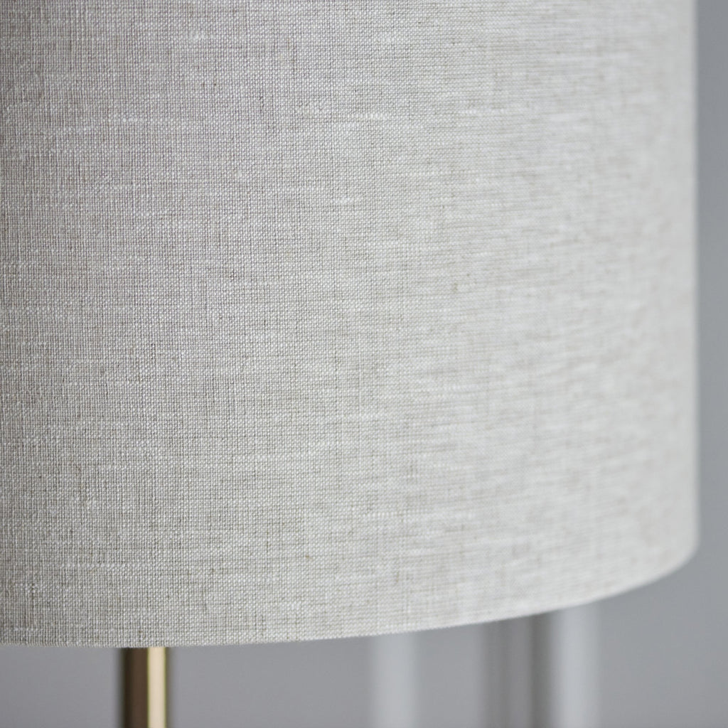 113461 Highclere Single Floor Lamp Brass & Natural Shade