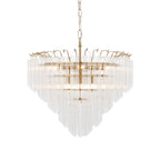 114198 Toulouse 12 Light Pendant Satin Brass & Clear Glass