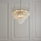114198 Toulouse 12 Light Pendant Satin Brass & Clear Glass