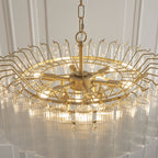 114198 Toulouse 12 Light Pendant Satin Brass & Clear Glass