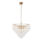114198 Toulouse 12 Light Pendant Satin Brass & Clear Glass