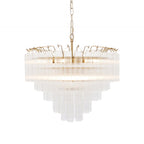 114199 Toulouse 12 Light Pendant Satin Brass & Clear Glass
