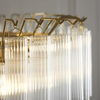 114199 Toulouse 12 Light Pendant Satin Brass & Clear Glass