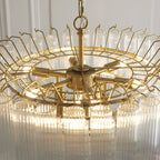 114199 Toulouse 12 Light Pendant Satin Brass & Clear Glass