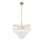 114199 Toulouse 12 Light Pendant Satin Brass & Clear Glass