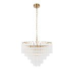 114199 Toulouse 12 Light Pendant Satin Brass & Clear Glass