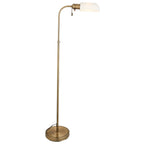 114204 Pharmacy Reader Floor Lamp Antique Brass & Opal