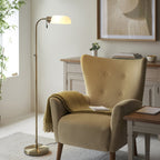 114204 Pharmacy Reader Floor Lamp Antique Brass & Opal