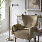 114204 Pharmacy Reader Floor Lamp Antique Brass & Opal