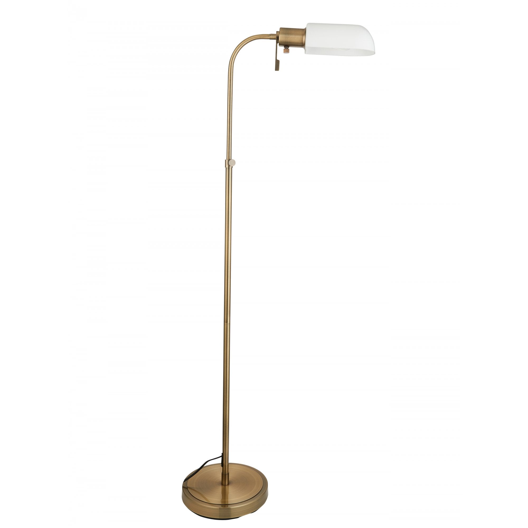 114204 Pharmacy Reader Floor Lamp Antique Brass & Opal