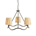114212 Wriggle 3 Light Pendant Black & Natural Shade