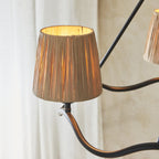 114212 Wriggle 3 Light Pendant Black & Natural Shade