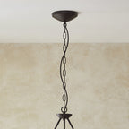 114212 Wriggle 3 Light Pendant Black & Natural Shade