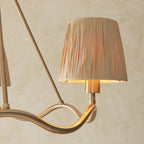 114213 Wriggle 3 Light Pendant Aged Brass & Natural Shade
