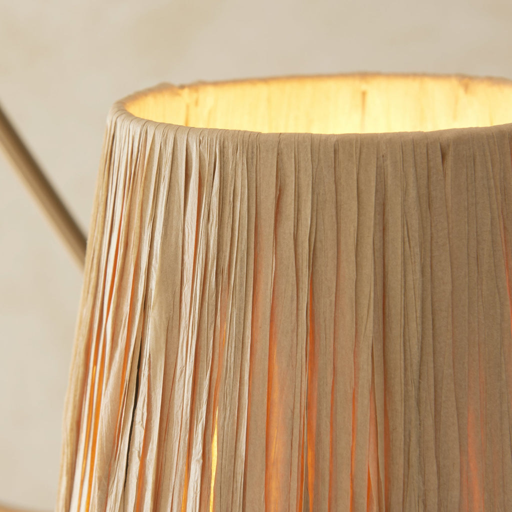 114213 Wriggle 3 Light Pendant Aged Brass & Natural Shade