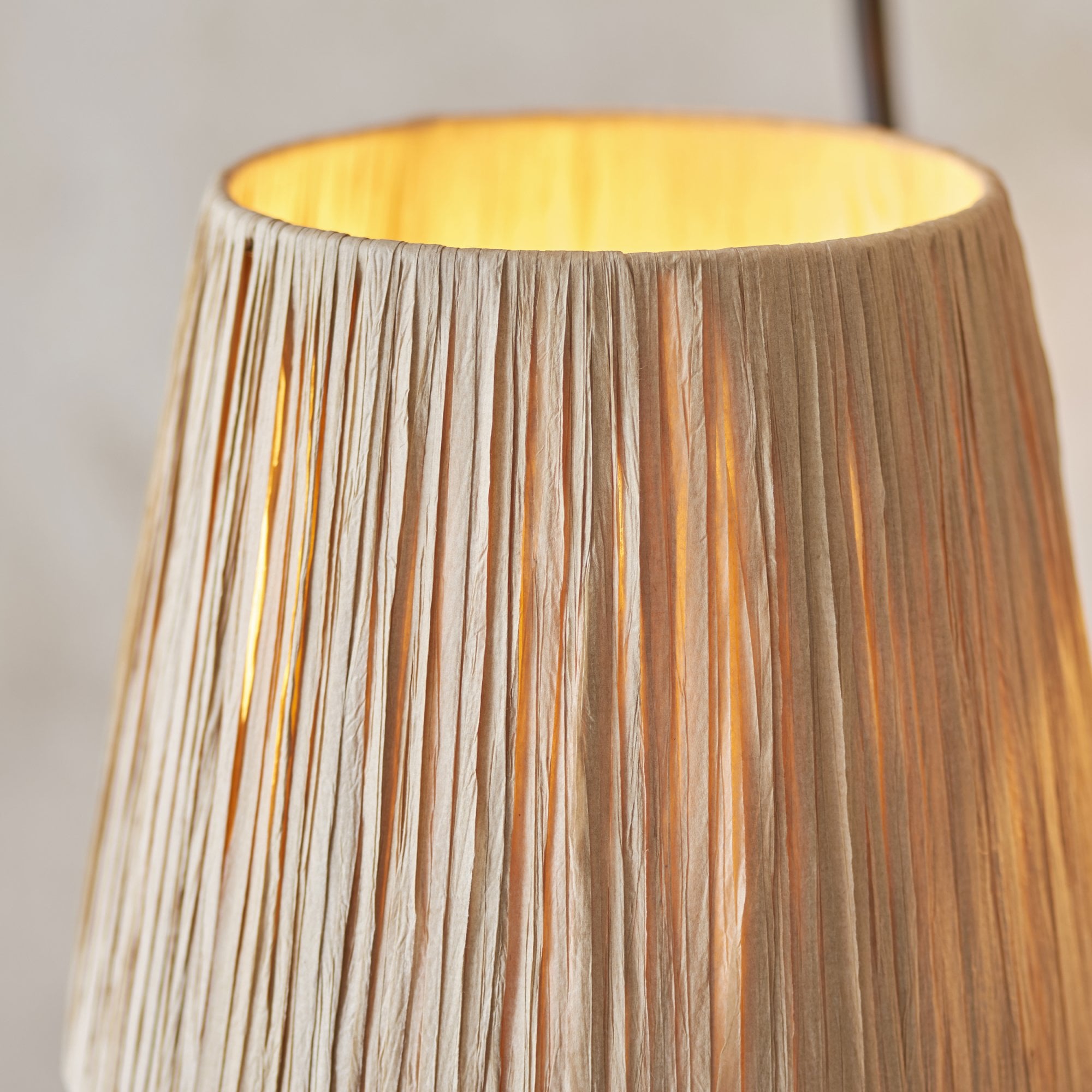 114221 Wriggle 3 Light Floor Lamp Black & Natural Shade