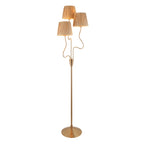 114222 Wriggle 3 Light Floor Lamp Aged Brass & Natural Shade