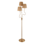 114222 Wriggle 3 Light Floor Lamp Aged Brass & Natural Shade