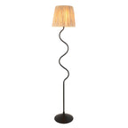 114223 Wriggle Floor Lamp Black & Natural Shade