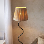 114223 Wriggle Floor Lamp Black & Natural Shade