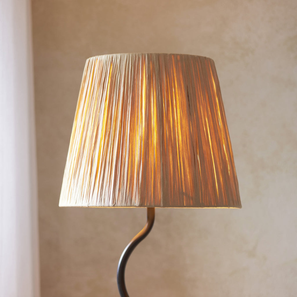 114223 Wriggle Floor Lamp Black & Natural Shade