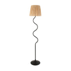 114223 Wriggle Floor Lamp Black & Natural Shade