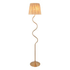 114224 Wriggle Floor Lamp Aged Brass & Natural Shade