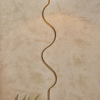 114224 Wriggle Floor Lamp Aged Brass & Natural Shade