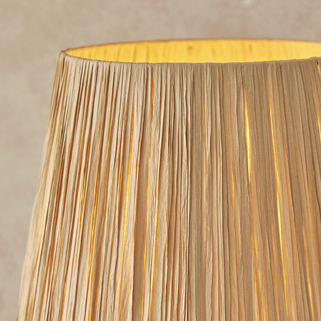 114224 Wriggle Floor Lamp Aged Brass & Natural Shade