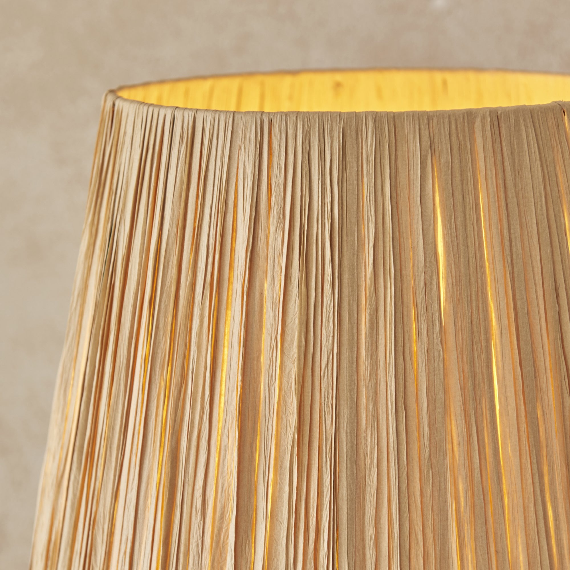 114224 Wriggle Floor Lamp Aged Brass & Natural Shade