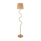 114224 Wriggle Floor Lamp Aged Brass & Natural Shade