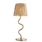 114225 Wriggle Table Lamp Aged Brass & Natural Shade