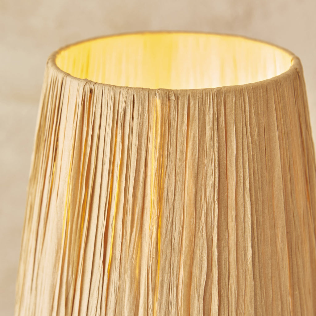 114225 Wriggle Table Lamp Aged Brass & Natural Shade