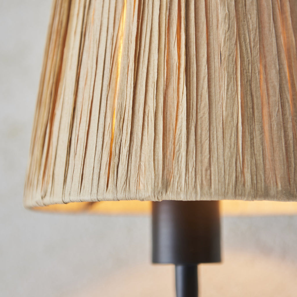 114226 Wriggle Wall Light Black & Natural Shade
