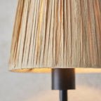 114226 Wriggle Wall Light Black & Natural Shade