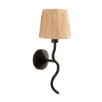 114226 Wriggle Wall Light Black & Natural Shade