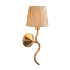 114227 Wriggle Wall Light Aged Brass & Natural Shade