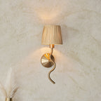 114227 Wriggle Wall Light Aged Brass & Natural Shade